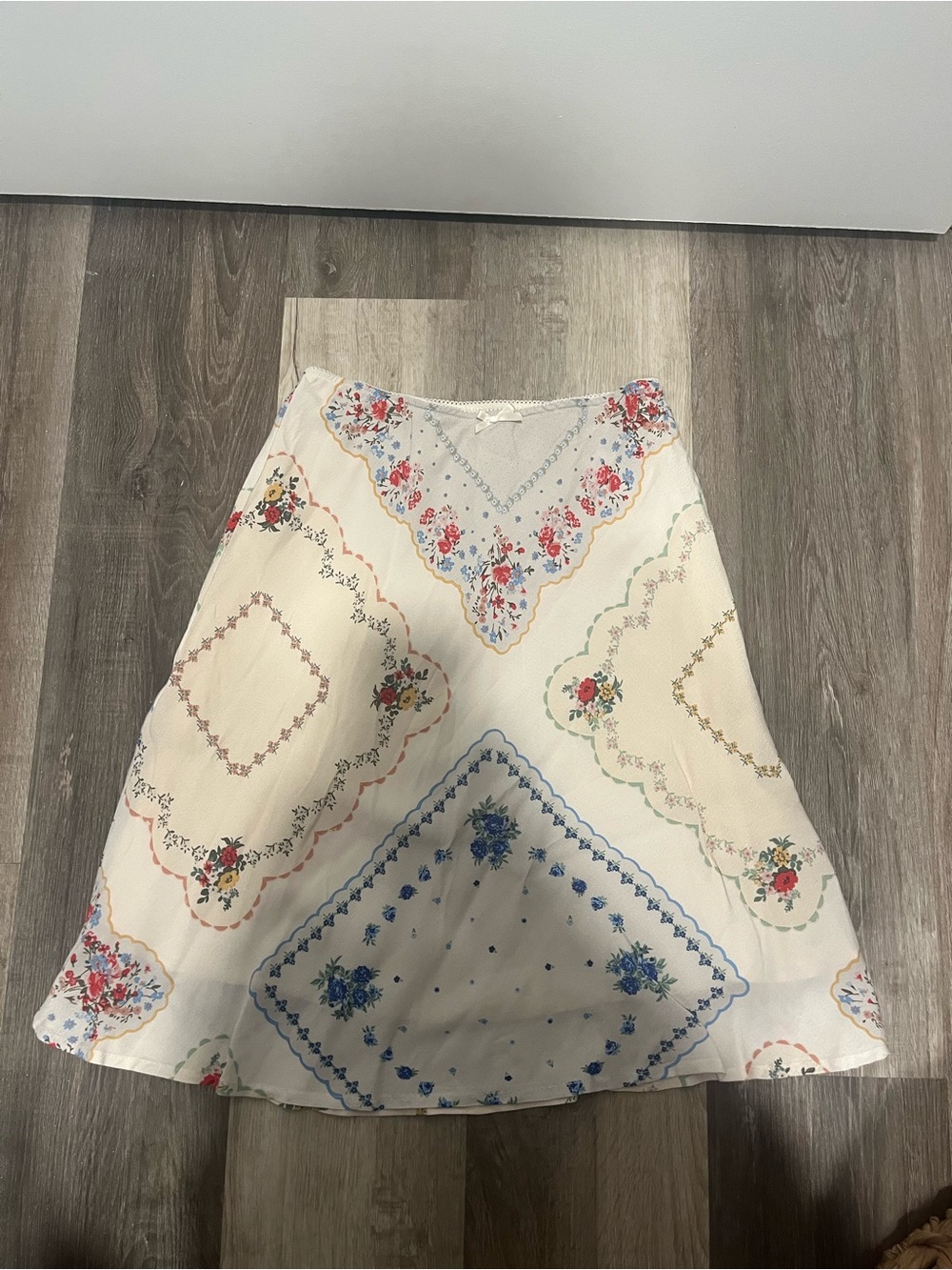 wild fable Cream Floral Bandana-Print A-Line Skirt